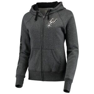 San Antonio Spurs G-III 4Her By Carl Banks Size S Grey Full Zip Fleece Hoodie